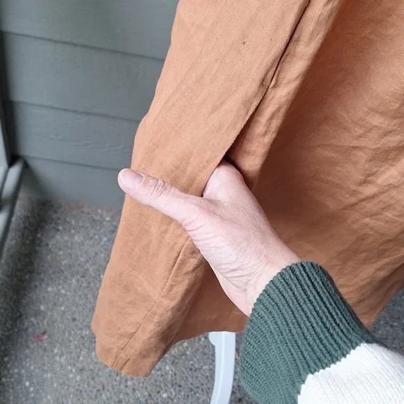 Everlane The Smocked Linen Dress Size XS Light Brown - Picture 10 of 14